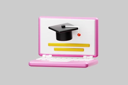 Preview: Online education pink laptop asset