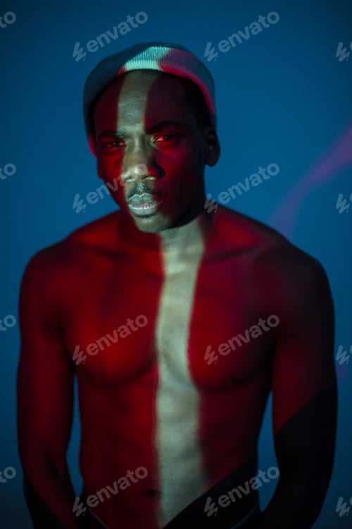 Preview: Black Ethnic man with light flare on body