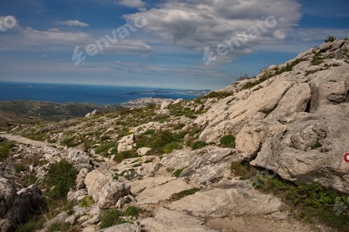 Preview: Beautiful view from the mountain in Croatia on Adriatic sea and islands