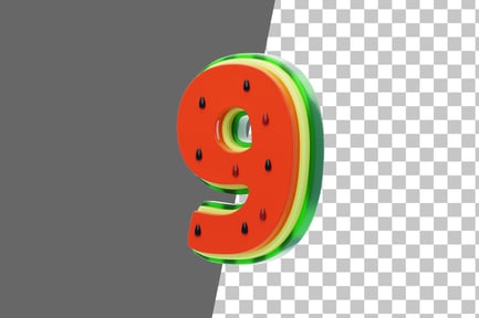 Preview: Watermelon 9 3D Icon