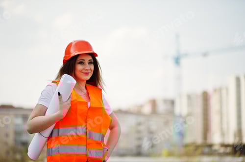Preview: Engineer builder woman in uniform