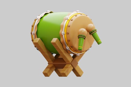 Preview: Cartoon ramadan drum with mallets