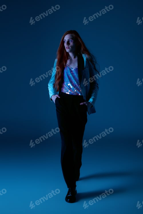 Preview: Vibrant pride celebration with a confident lgbt person in a stylish outfit