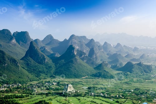 Preview: beautiful karst mountain landscape in guilin
