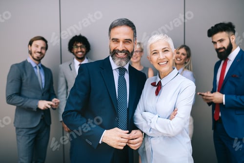 Preview: Creative business people working on business project in office