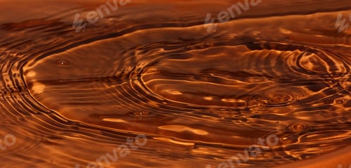 Preview: Abstract Water Background - Photograph Of Rain Water Rippling In A Large Clay Bird Bath, With Space