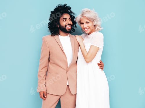 Preview: Smiling beautiful woman and her handsome boyfriend