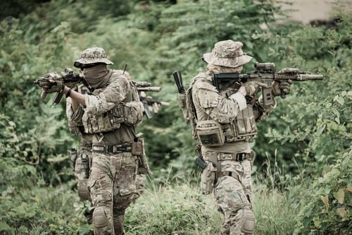 Preview: United States Army ranger. Elite fighter of special forces ready for battle