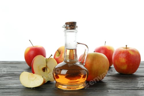 Preview: Homemade apple vinegar isolated on white background