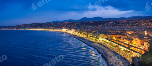 Preview: Picturesque view of Nice, France in the evening