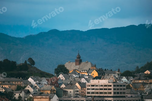 Preview: Alesund, Norway. Alesund Skyline Cityscape. Historical Center In