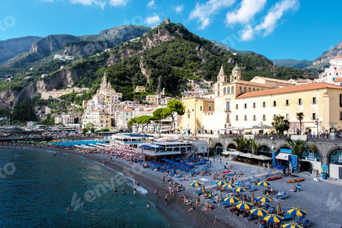 Preview: Basking under the sun: Visitors enjoy a vibrant day at Amalfi Coast, Italy's stunning shoreline