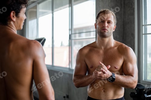 Preview: Fit Man Posing in a Bright Gym Space