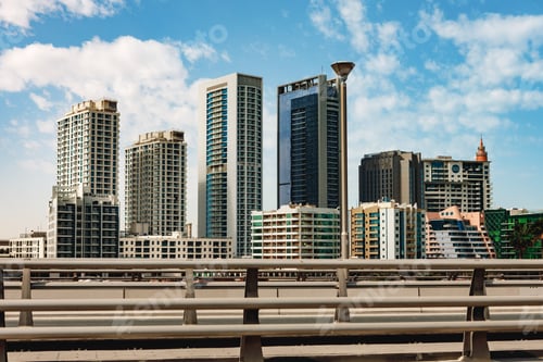 Preview: Urban road cityscape of Dubai at daytime