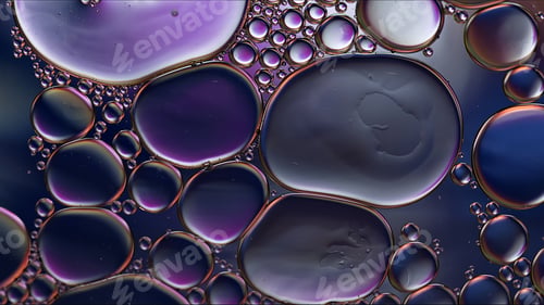 Preview: Abstract Colorful Food Oil Drops Bubbles and spheres Flowing on Water Surface