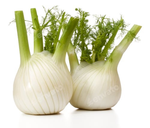 Vista previa: Fresh fennel bulb isolated on white background close up