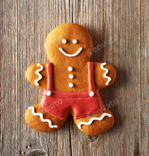 Preview: Christmas homemade gingerbread man cookie