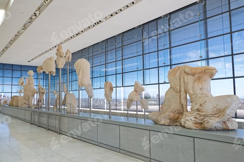 Preview: The Acropolis Museum in Athens, Statues and sculptures of the Parthenon.