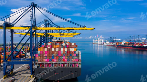Preview: Container ship cargo freight shipping, Global business logistic import export commercial logistic.