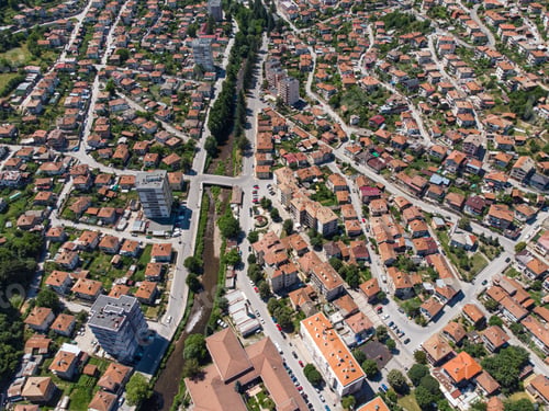 Preview: Devin, Bulgaria. Aerial view to the small city in the mountains.
