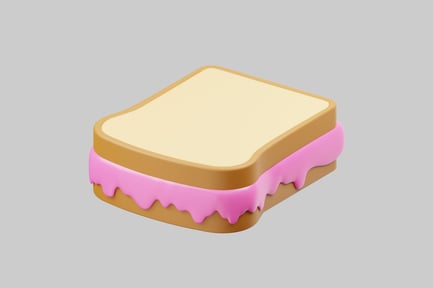 Preview: Cartoon sandwich with pink filling