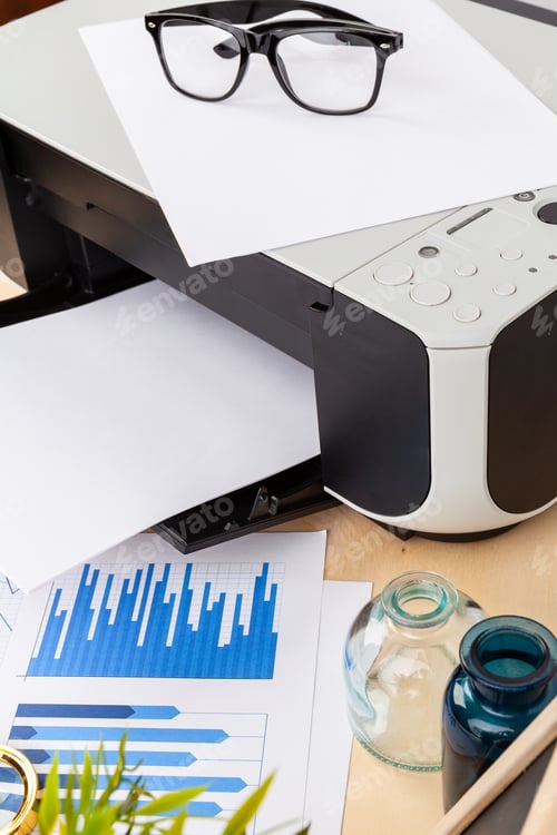 Preview: Modern printer machine for home use close up