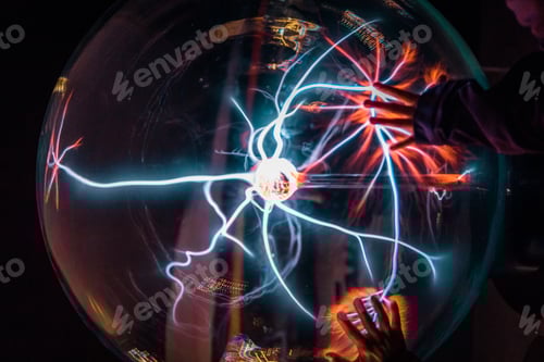 Preview: Hands of people touching a plasma ball