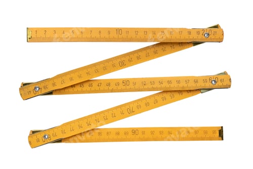 Preview: Yellow wooden folding rule