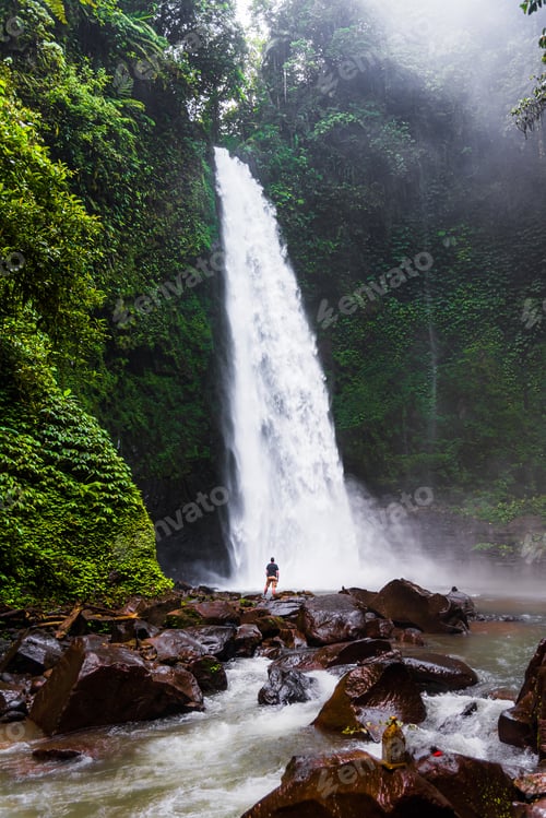 Preview: A giant waterfall in Bali.