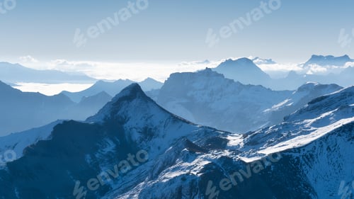 Preview: Mountain scenery in the Swiss Alps. Mountains peaks. Natural landscape.