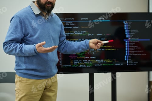 Preview: Middle Aged Caucasian Man Teaching Programming Skills in Prison Classroom
