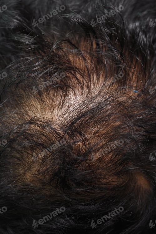 Preview: Close-up view of scalp showing hair loss