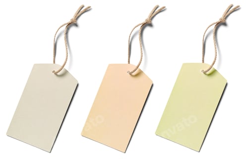 Preview: Price Tag Mockups with Strings on White Background