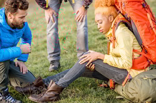 Preview: Hikers with backpacks outdoors