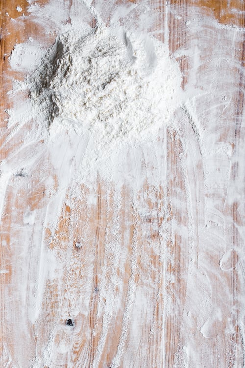 Preview: The process of cooking, wooden background, top view