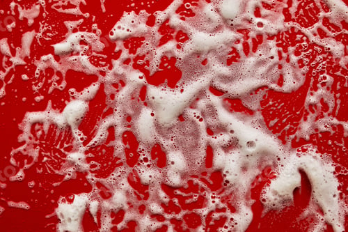Preview: Texture of white soap foam with bubbles abstract background