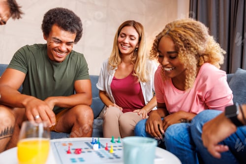 Preview: Friends having fun playing ludo