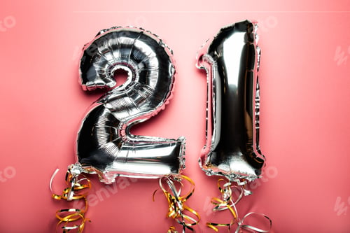 Preview: Balloon Bunting for celebration Happy 21th Anniversary