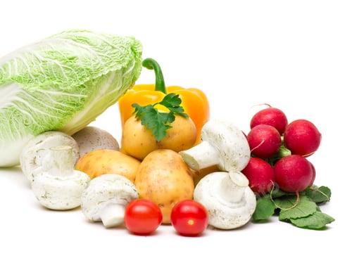 Preview: Different vegetables isolated on white
