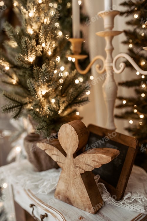 Preview: Merry Christmas and Happy New Year! Festive Christmas scene with vintage decoration