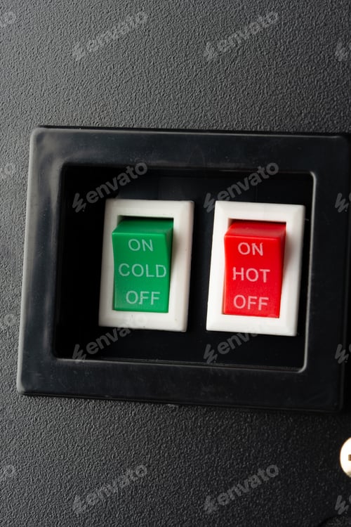 Preview: Power button on off switch of a water cooler