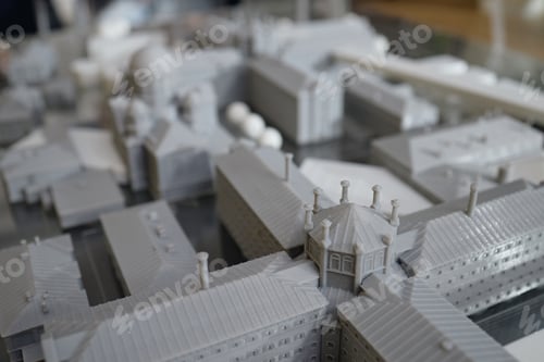 Preview: Architectural Model of Historic Urban Buildings Displaying City Planning