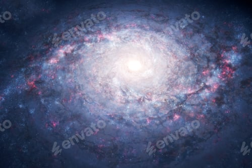 Preview: Night sky with space nebula, glowing stars and magical galaxy