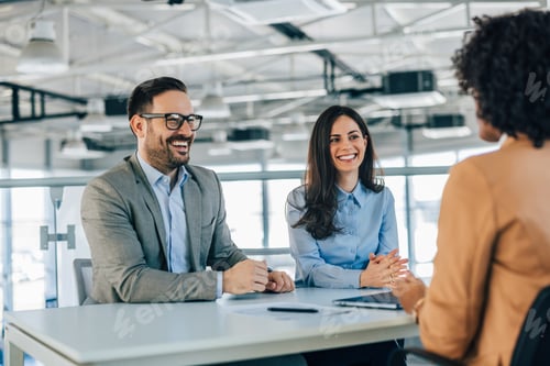 Preview: Professional Business Team Conducting an Important Interview in a Modern Office Setting