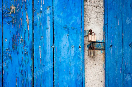 Preview: Old Rusty Blue Wooden Background