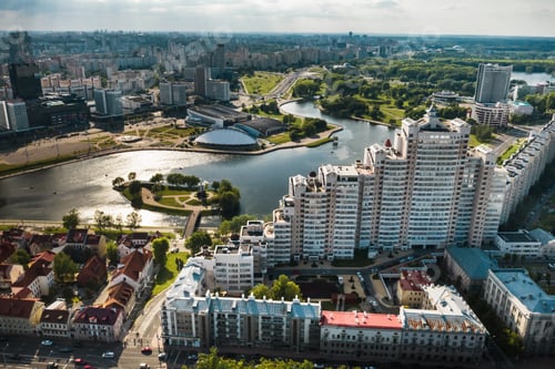 Preview: Panoramic view of the historical center of Minsk.Old town in the center of Minsk.Belarus