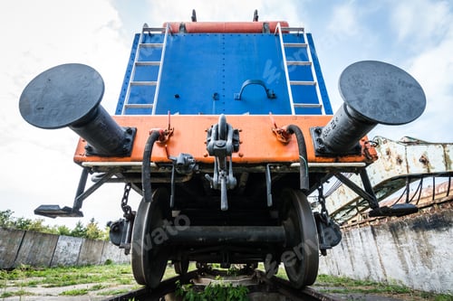 Preview: Old disused retro train locomotive