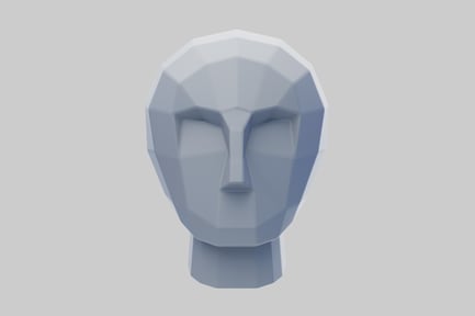 Preview: Geometric head sculpture