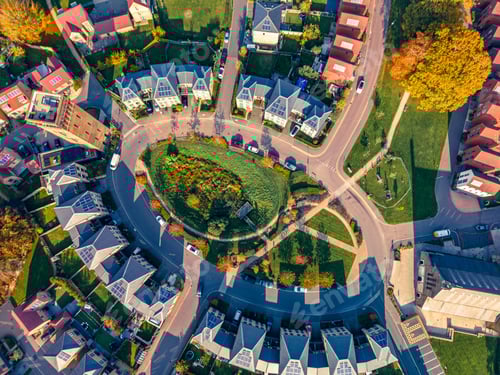 Preview: Aerial drone view of the Cane Hill area in Coulsdon, UK
