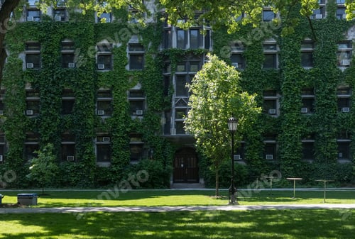 Preview: Big Old Stone Building With An Ivy On The Wall